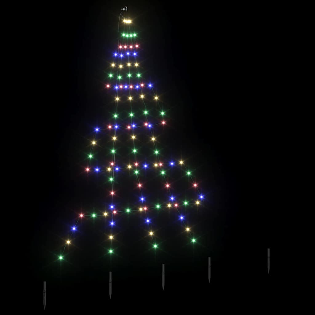Árvore de Natal LED com Estacas para o Solo Multicolor 182 cm