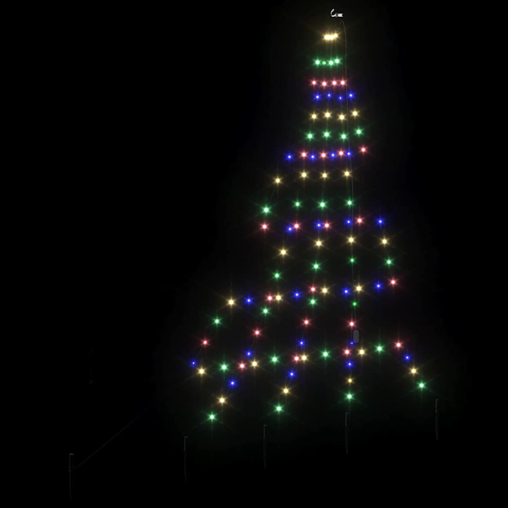 Árvore de Natal LED com Estacas para o Solo Multicolor 182 cm