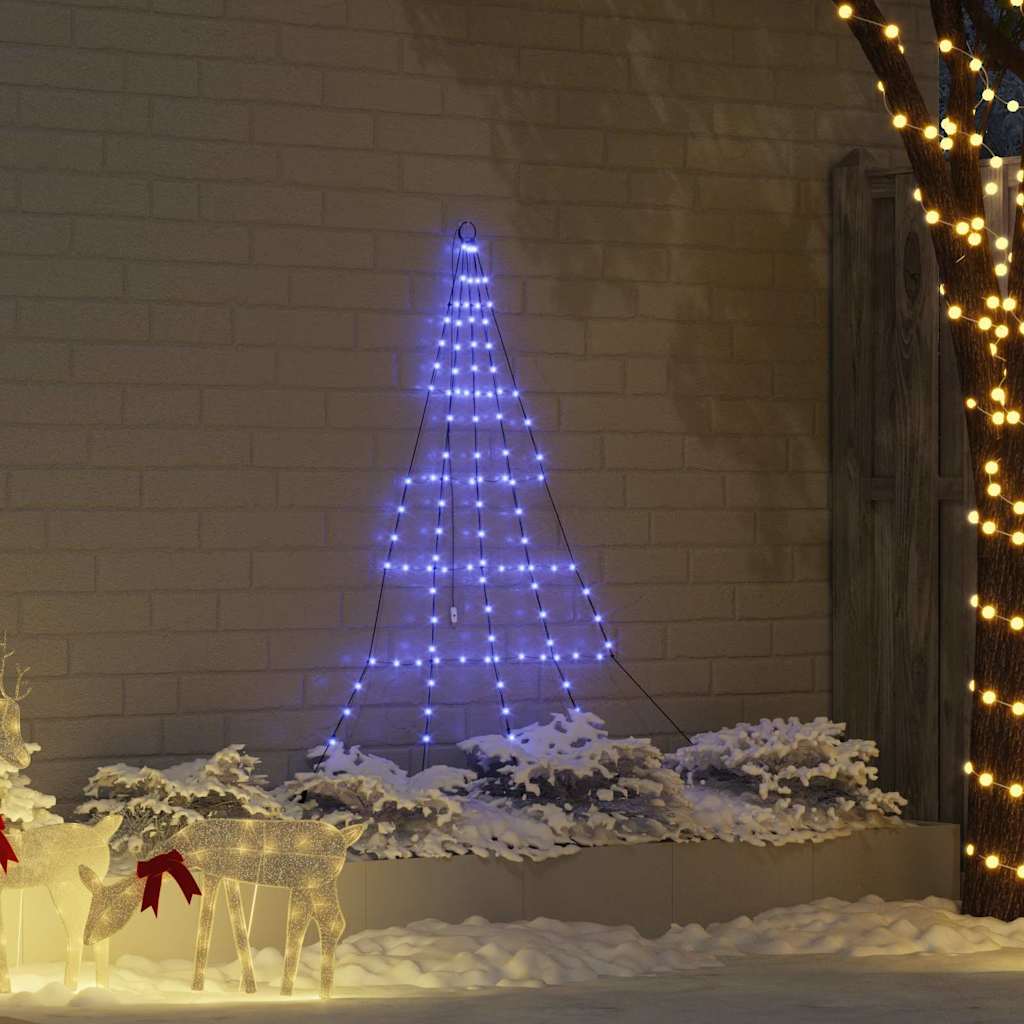 Árvore de Natal LED com Estacas para o Solo Azul 182 cm Metal