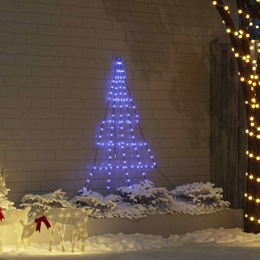 Árvore de Natal LED com Estacas para o Solo Azul 182 cm Metal