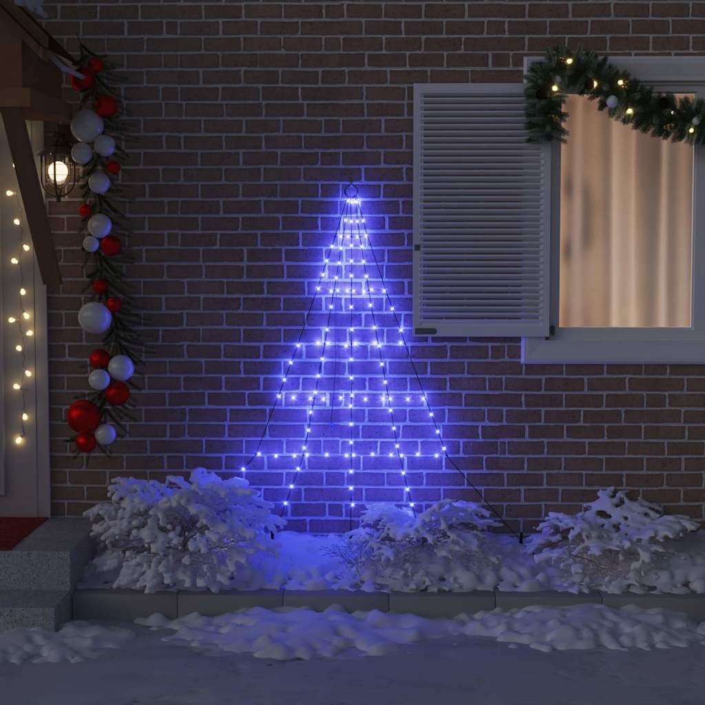 Árvore de Natal LED com Estacas para o Solo Azul 182 cm Metal