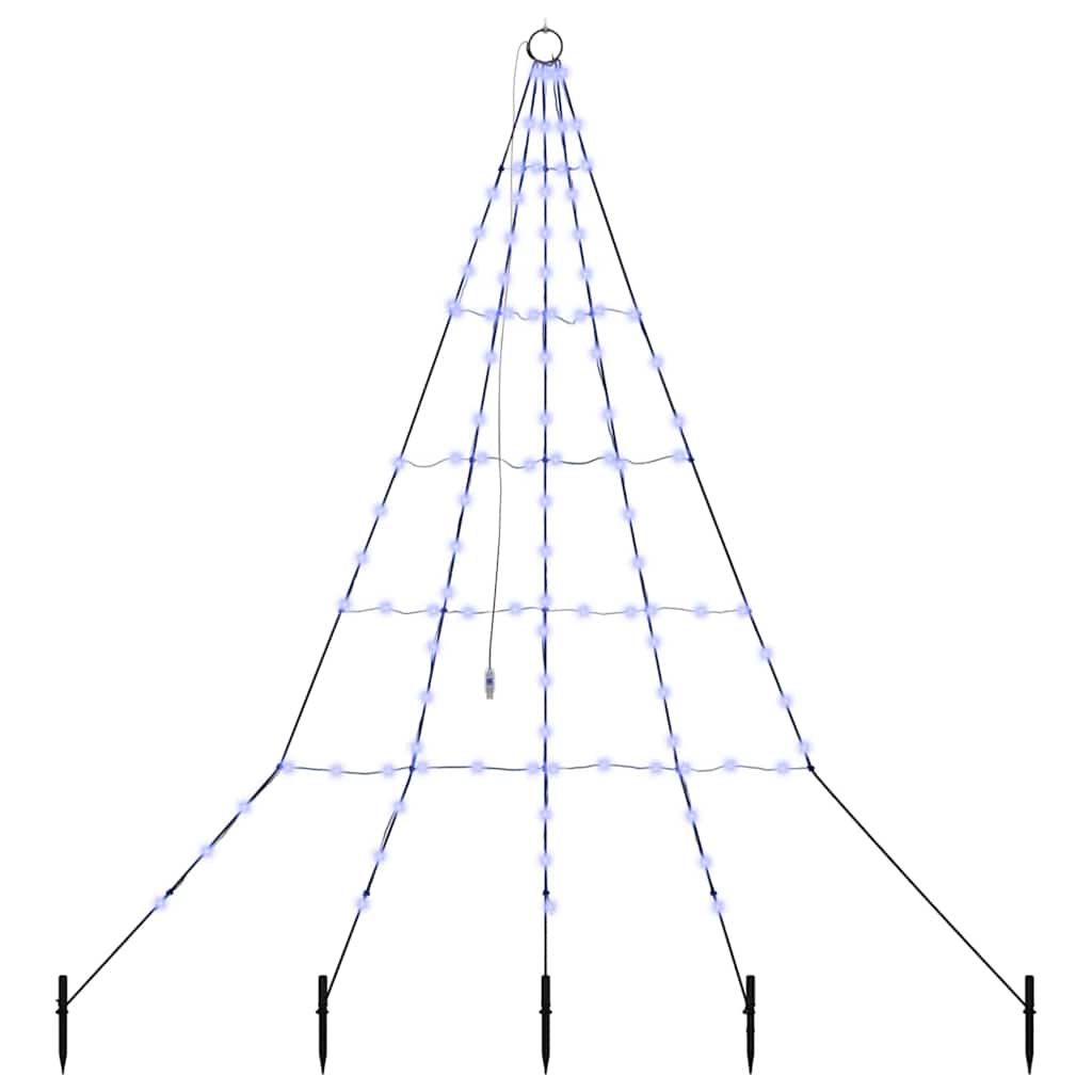 Árvore de Natal LED com Estacas para o Solo Azul 182 cm Metal