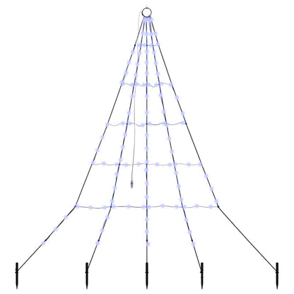 Árvore de Natal LED com Estacas para o Solo Azul 182 cm Metal