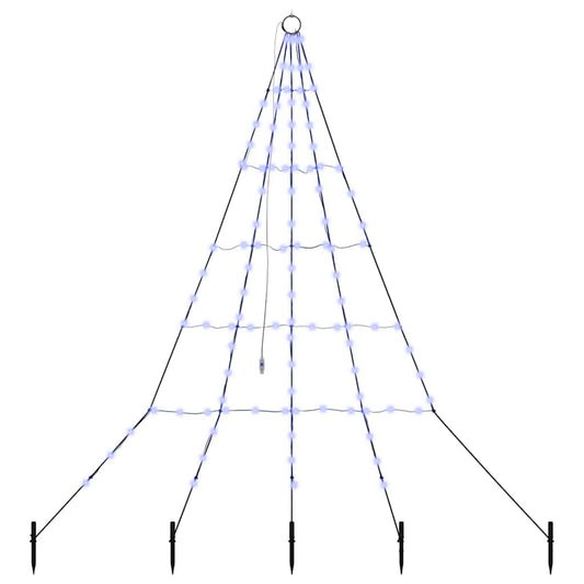 Árvore de Natal LED com Estacas para o Solo Azul 182 cm Metal