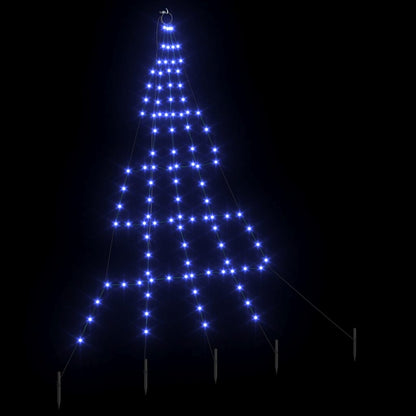 Árvore de Natal LED com Estacas para o Solo Azul 182 cm Metal