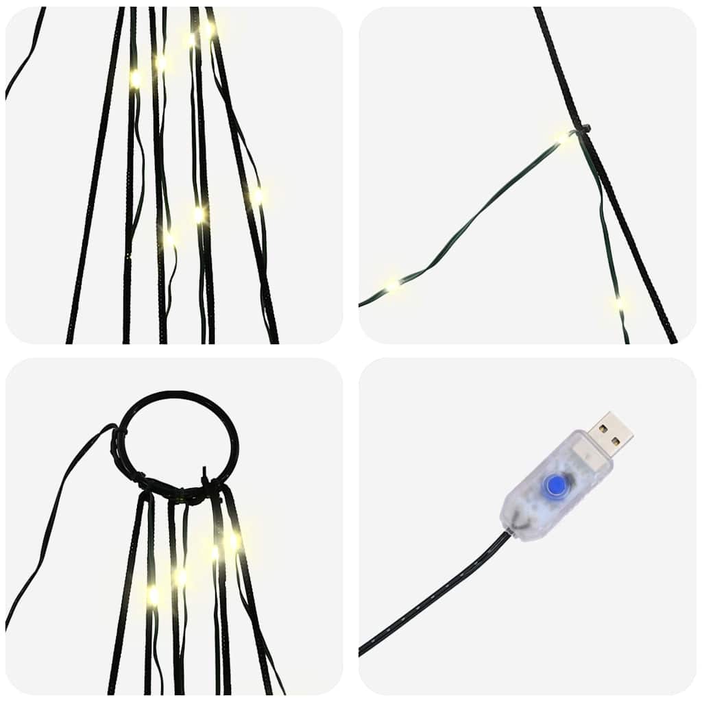 Árvore de Natal LED com Estacas para o Solo 306 cm Metal