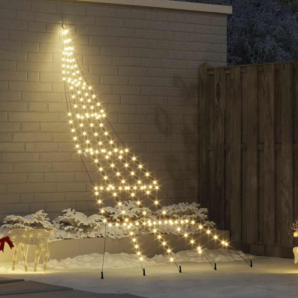 Árvore de Natal LED com Estacas para o Solo 306 cm Metal