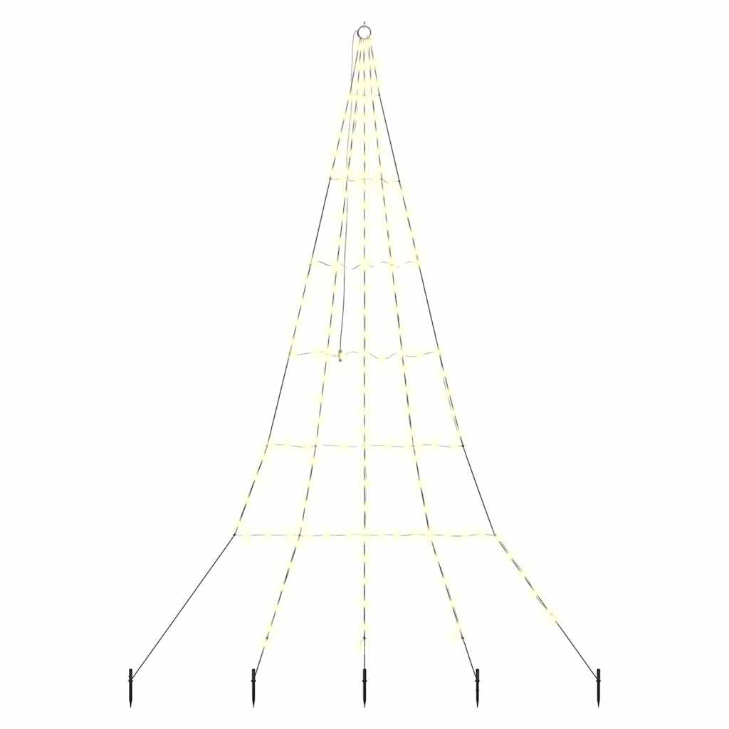 Árvore de Natal LED com Estacas para o Solo 306 cm Metal