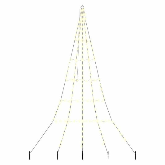 Árvore de Natal LED com Estacas para o Solo 306 cm Metal