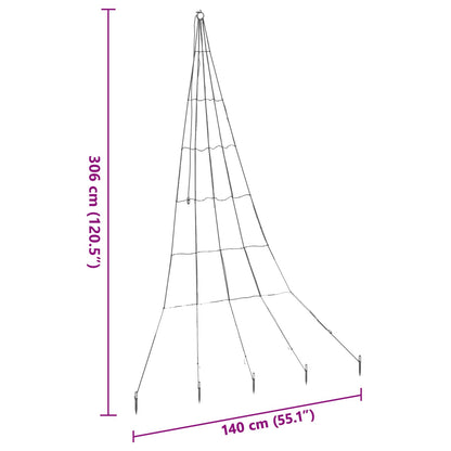 Árvore de Natal LED com Estacas para o Solo 306 cm Metal