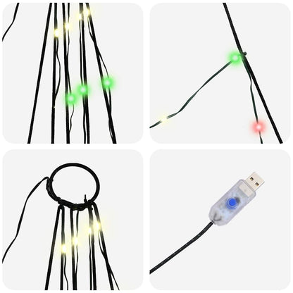 Árvore de Natal LED com Estacas para o Solo Multicolor 306 cm