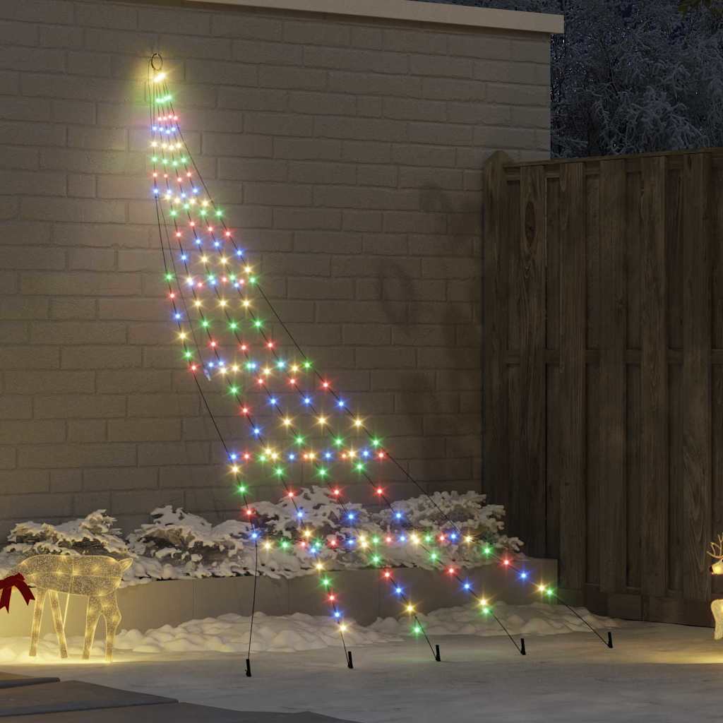 Árvore de Natal LED com Estacas para o Solo Multicolor 306 cm