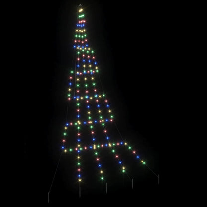 Árvore de Natal LED com Estacas para o Solo Multicolor 306 cm