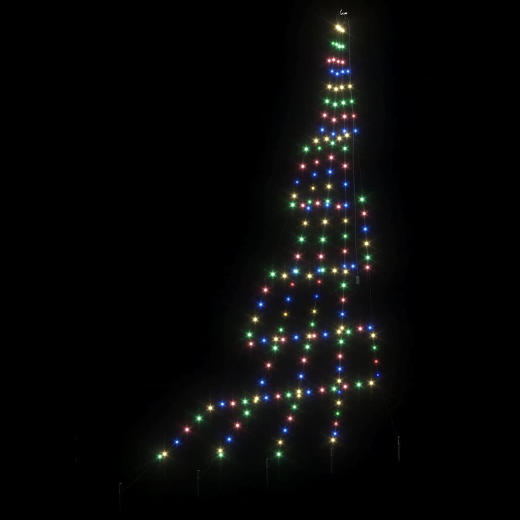Árvore de Natal LED com Estacas para o Solo Multicolor 306 cm
