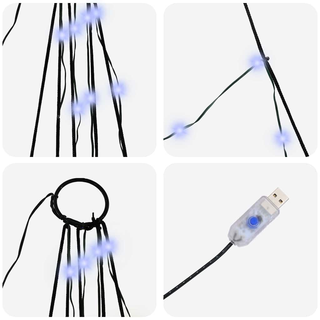 Árvore de Natal LED com Estacas para o Solo Azul 306 cm Metal