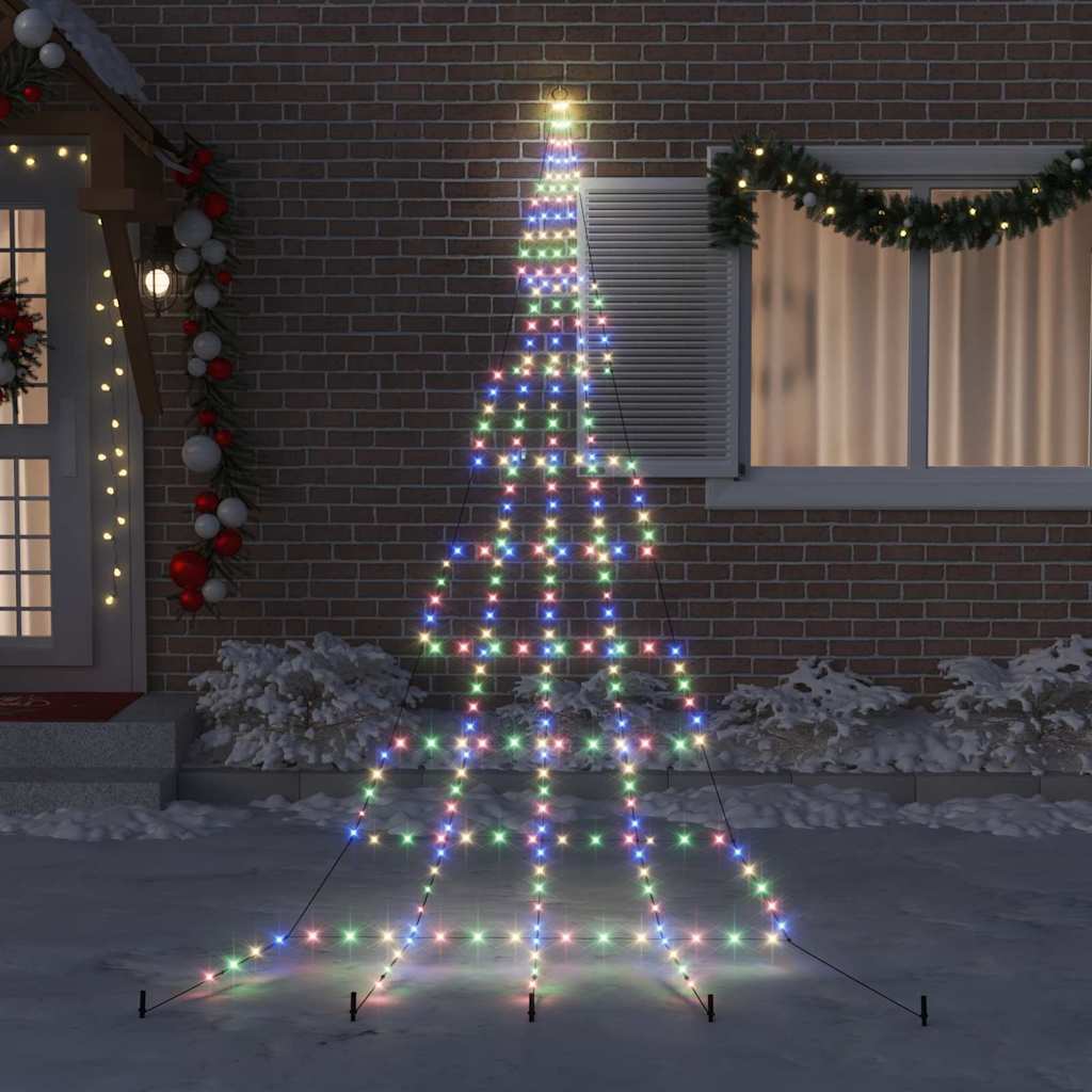 Árvore de Natal LED com Estacas para o Solo Multicolor 511 cm