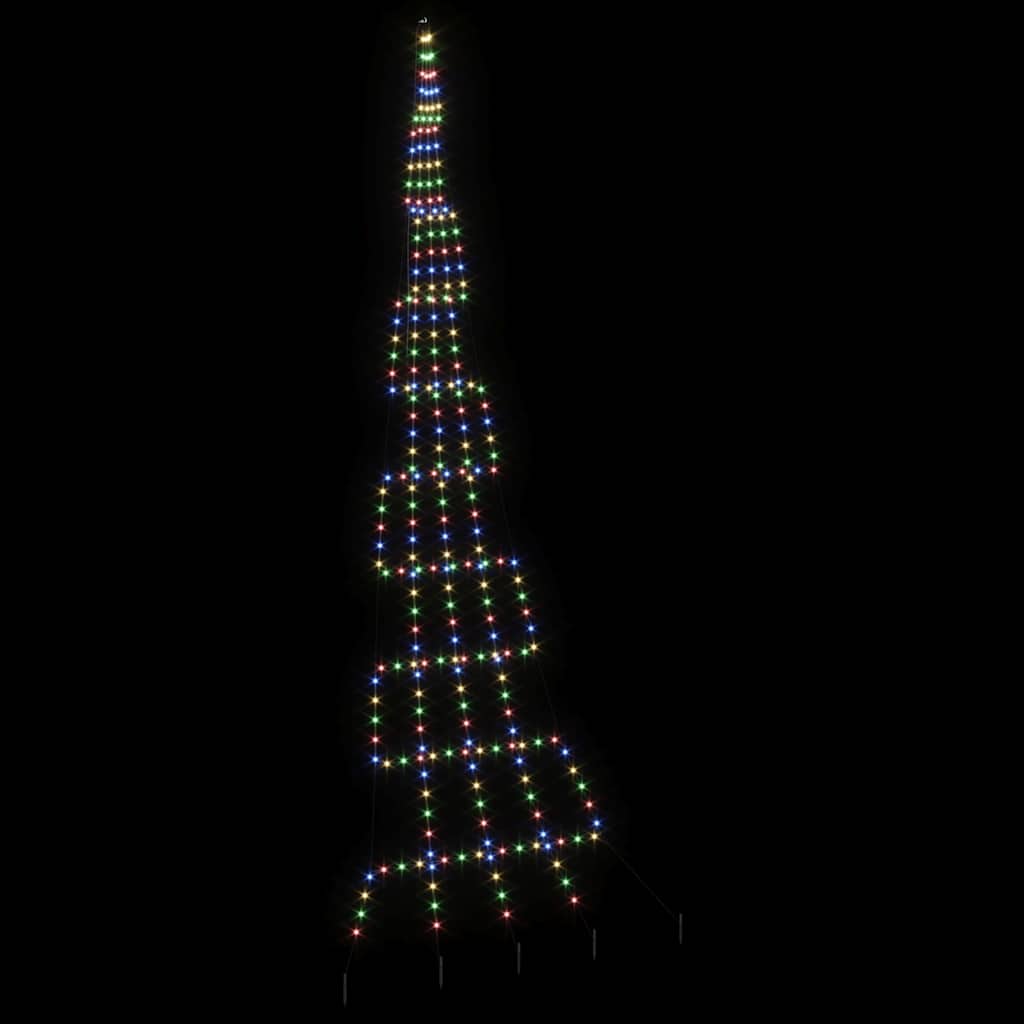 Árvore de Natal LED com Estacas para o Solo Multicolor 511 cm
