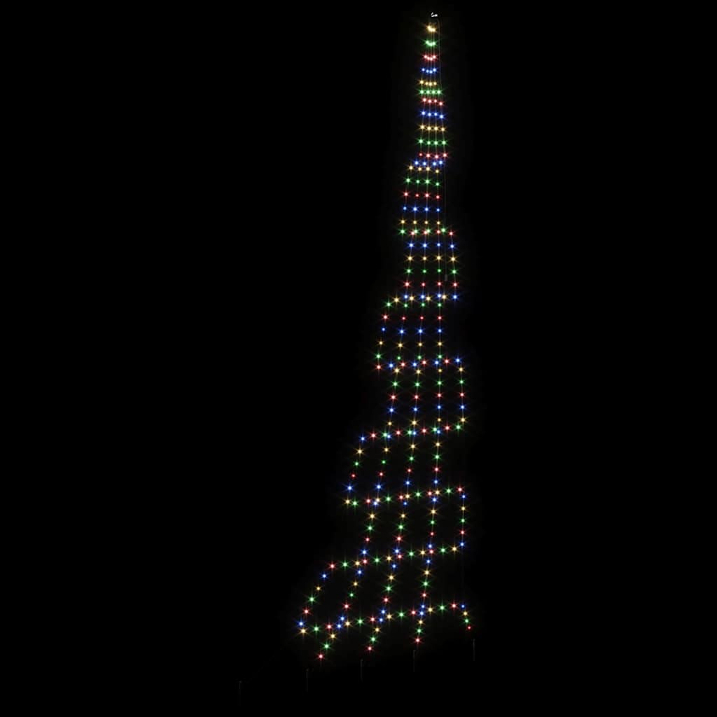 Árvore de Natal LED com Estacas para o Solo Multicolor 511 cm