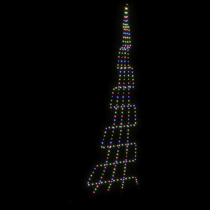 Árvore de Natal LED com Estacas para o Solo Multicolor 511 cm