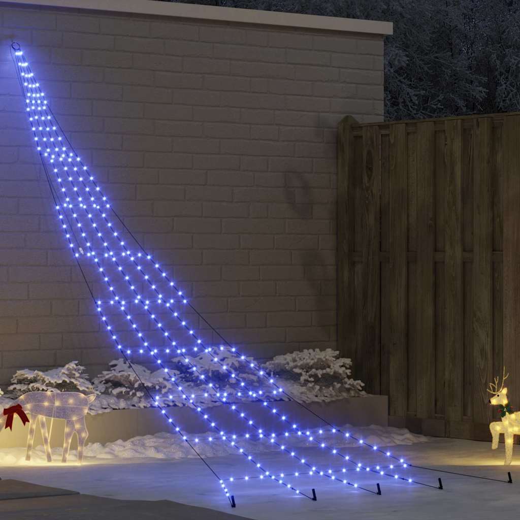 Árvore de Natal LED com Estacas para o Solo Azul 511 cm Metal