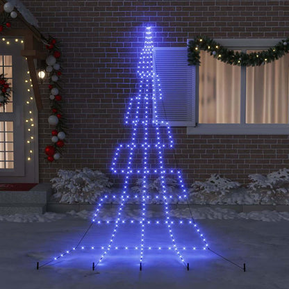 Árvore de Natal LED com Estacas para o Solo Azul 511 cm Metal