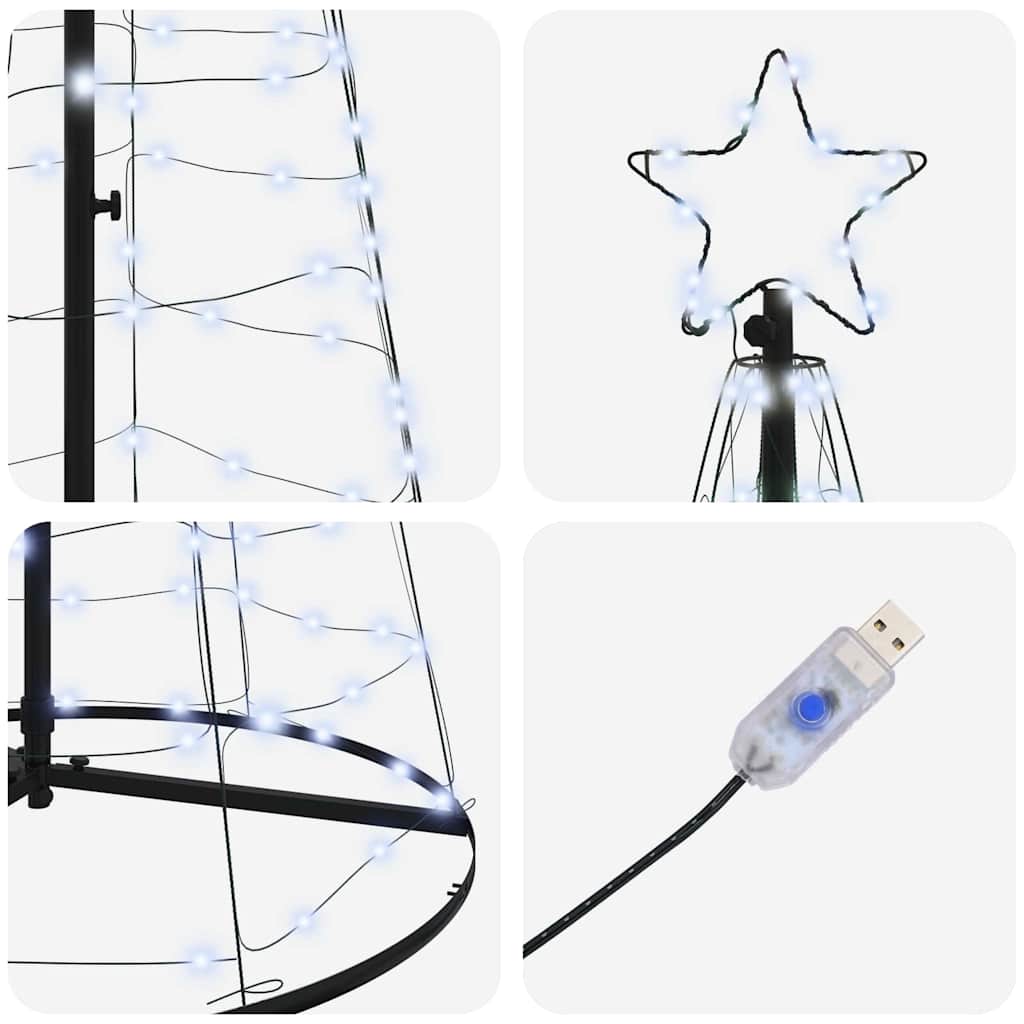 Árvore de Natal LED com 390 LEDs Branco frio 250 cm Ferro