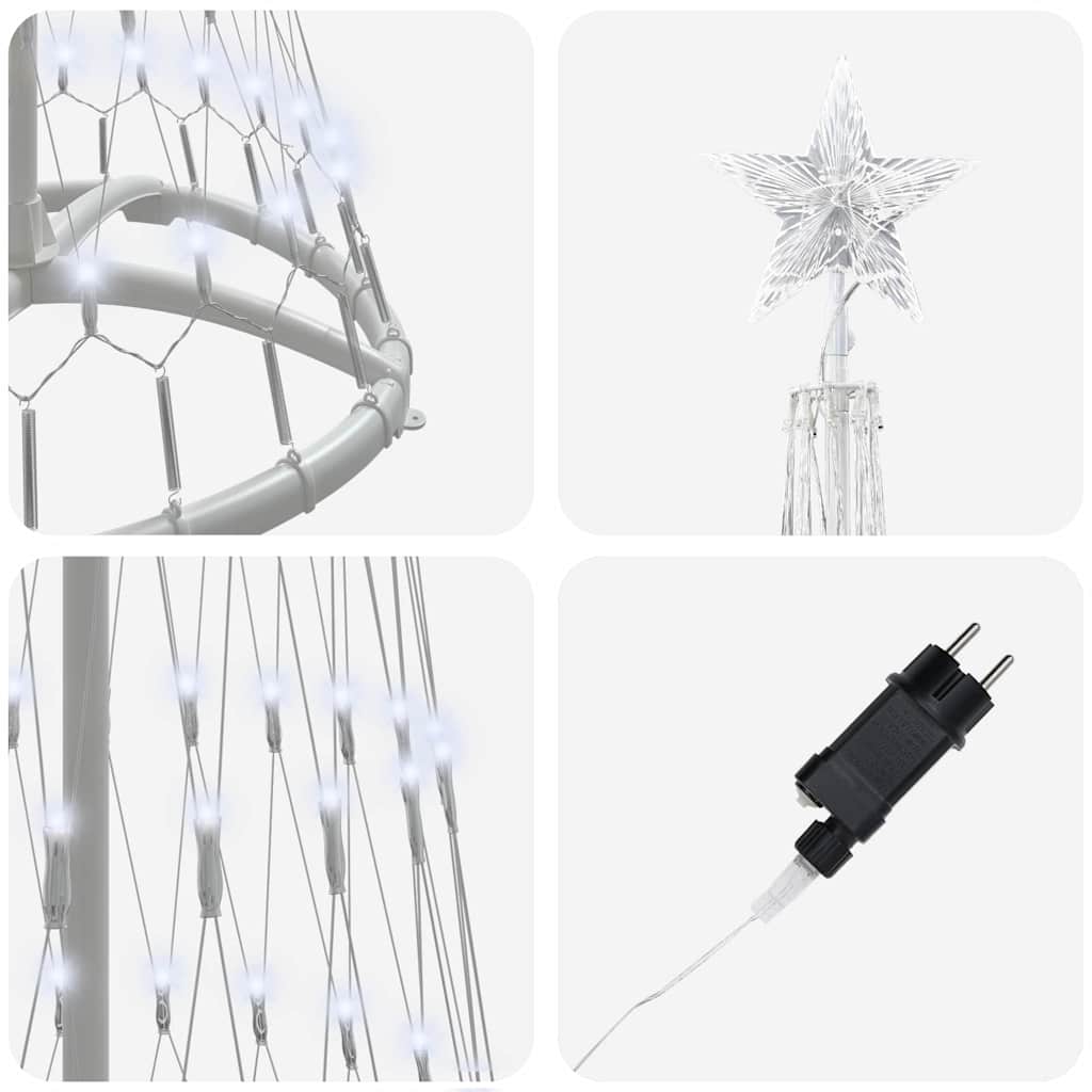 Árvore de Natal LED Branco frio 51 x 51 x 190 cm Metal