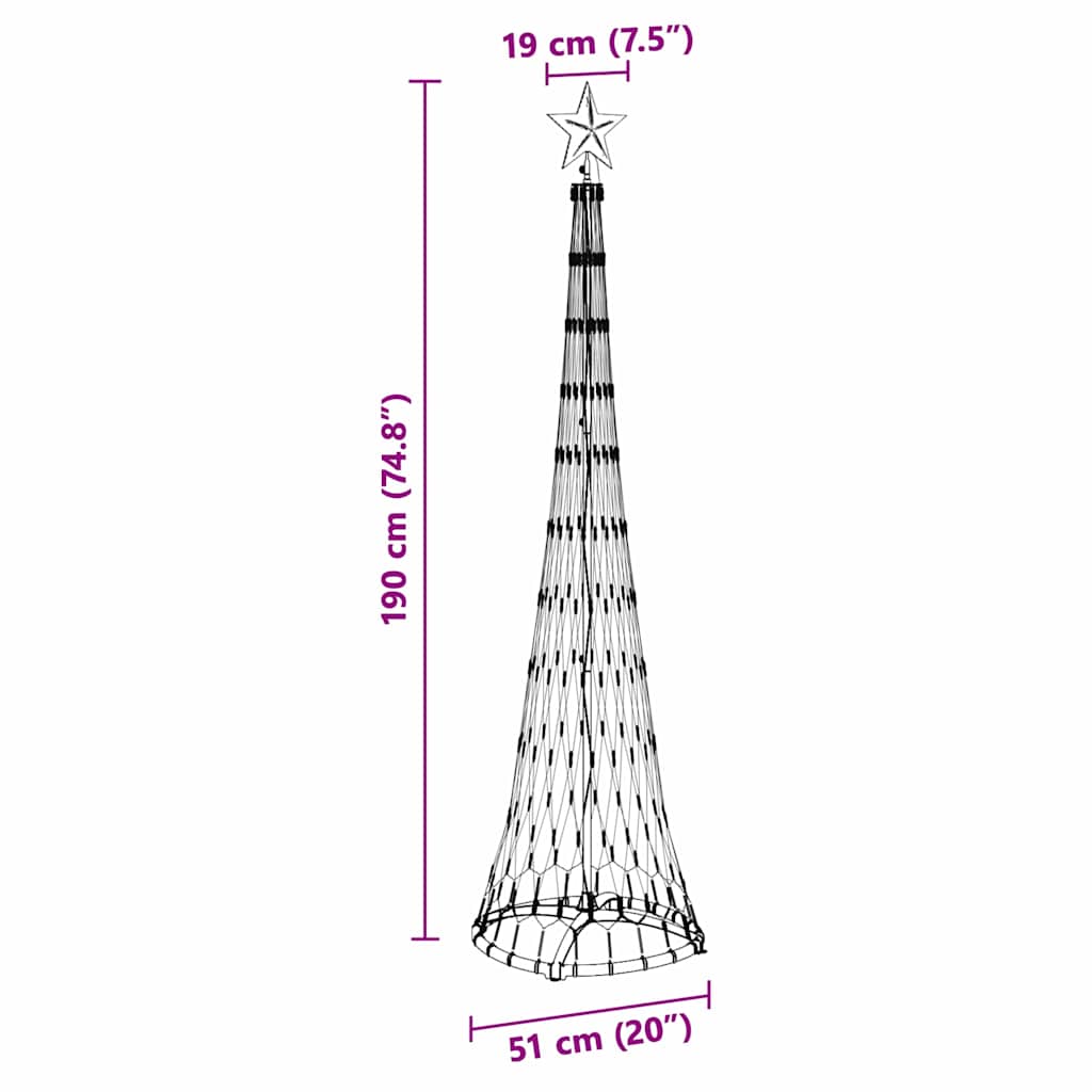 Árvore de Natal LED Branco frio 51 x 51 x 190 cm Metal