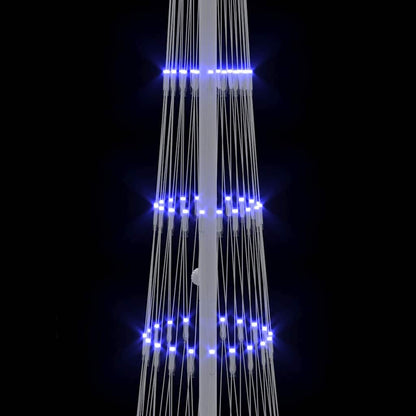 Árvore de Natal LED com 230 LEDs Azul 51 x 51 x 190 cm Metal