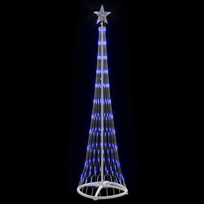 Árvore de Natal LED com 230 LEDs Azul 51 x 51 x 190 cm Metal