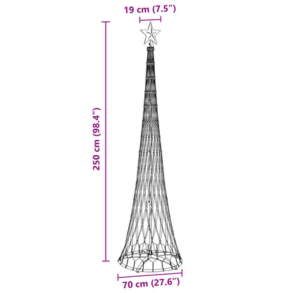 Árvore de Natal LED Branco frio 70 x 70 x 250 cm Metal