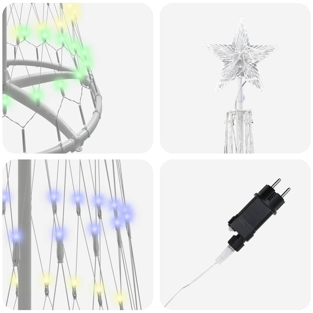 Árvore de Natal LED Multicolor 70 x 70 x 250 cm Metal