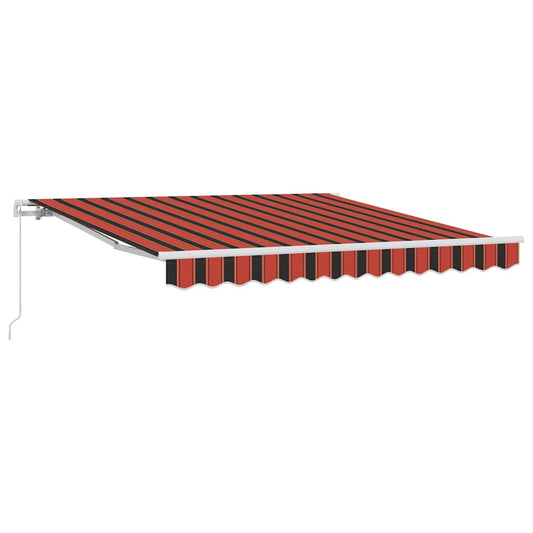 Toldo Retrátil Riscas Laranja e Marrom 350 x 250 cm tecido