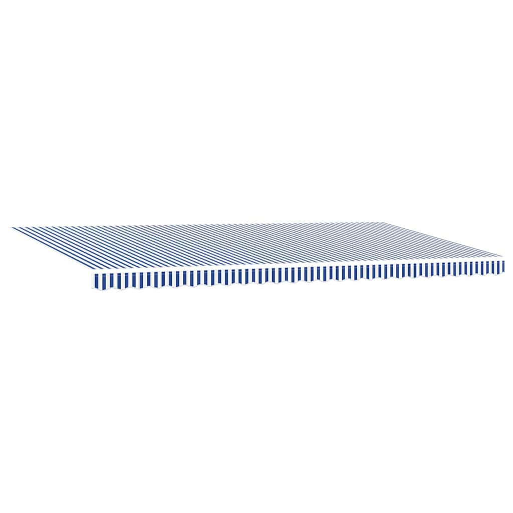 Toldo Retrátil Azul e Branco 600 × 300 cm Poliéster e Alumínio
