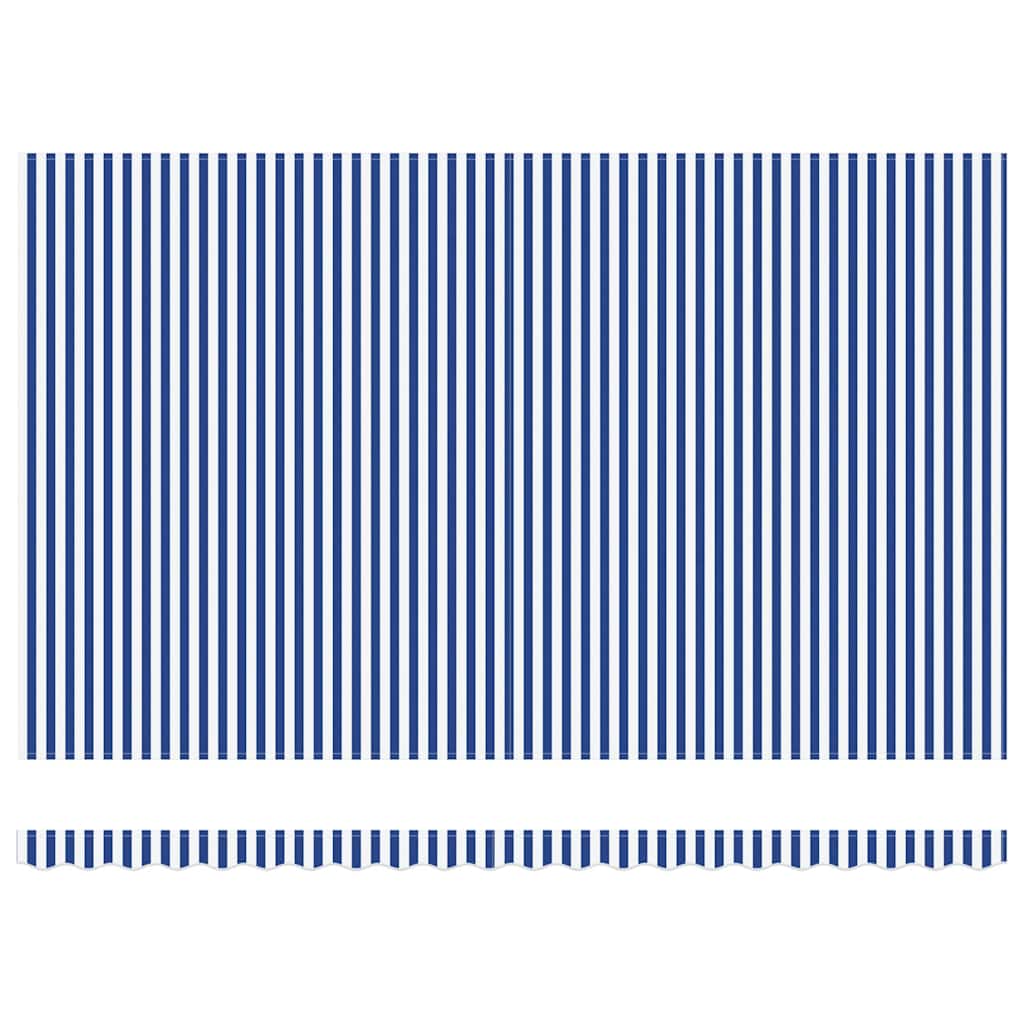 Toldo Retrátil Azul e Branco 500 × 300 cm Poliéster e Alumínio