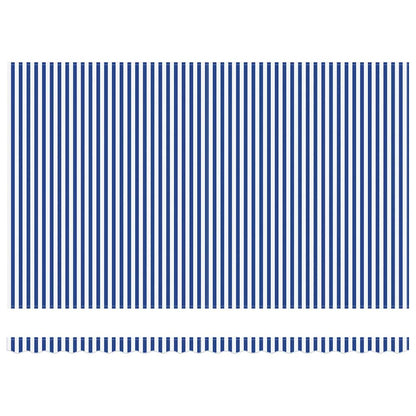 Toldo Retrátil Azul e Branco 500 × 300 cm Poliéster e Alumínio