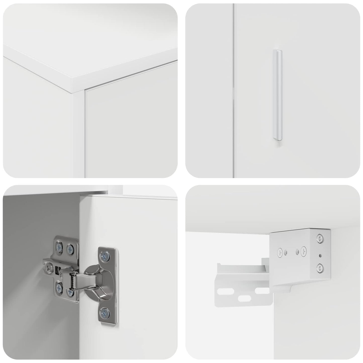 Conjunto de móvel de TV 4 pcs Branco Madeira processada