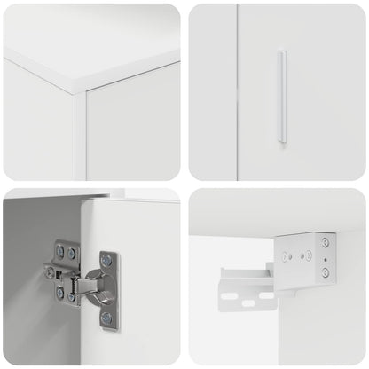 Conjunto de móvel de TV 4 pcs Branco Madeira processada