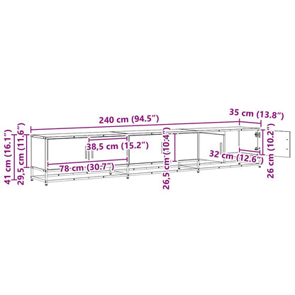 Gabinete para TV carvalho artisiano 240 x 35 x 41 cm