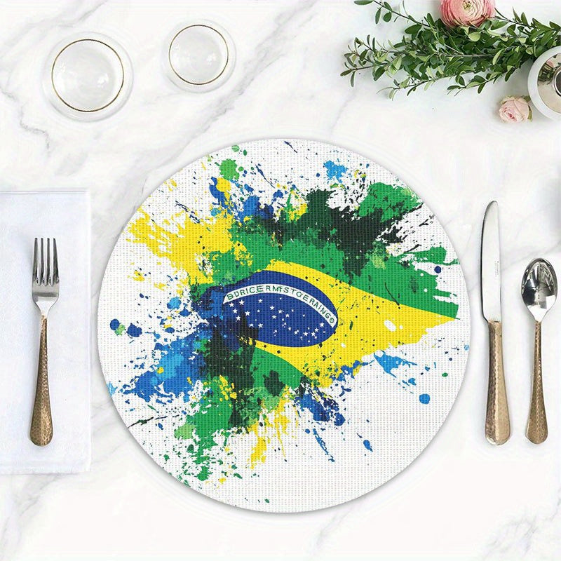 Placemats with the Brazilian flag, 4 pieces