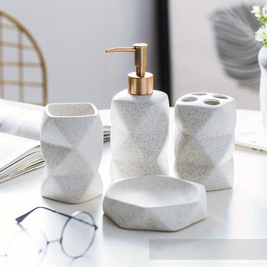 Conjunto para casa de banho em cerâmica, 4 peças
