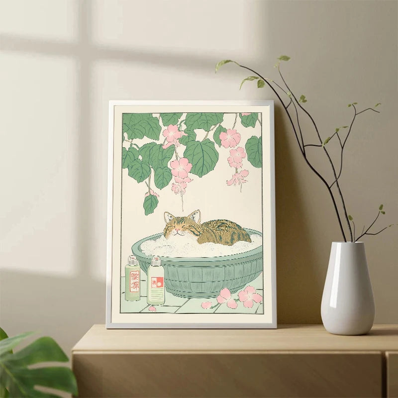 Poster Japonês inspirado em gatos