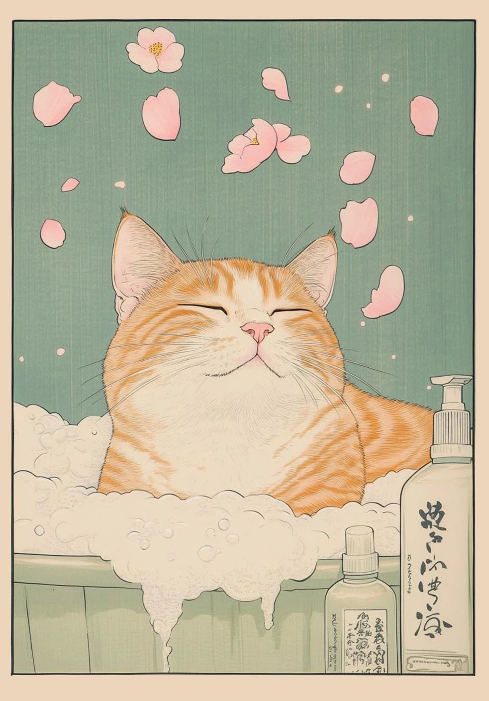 Poster Japonês inspirado em gatos