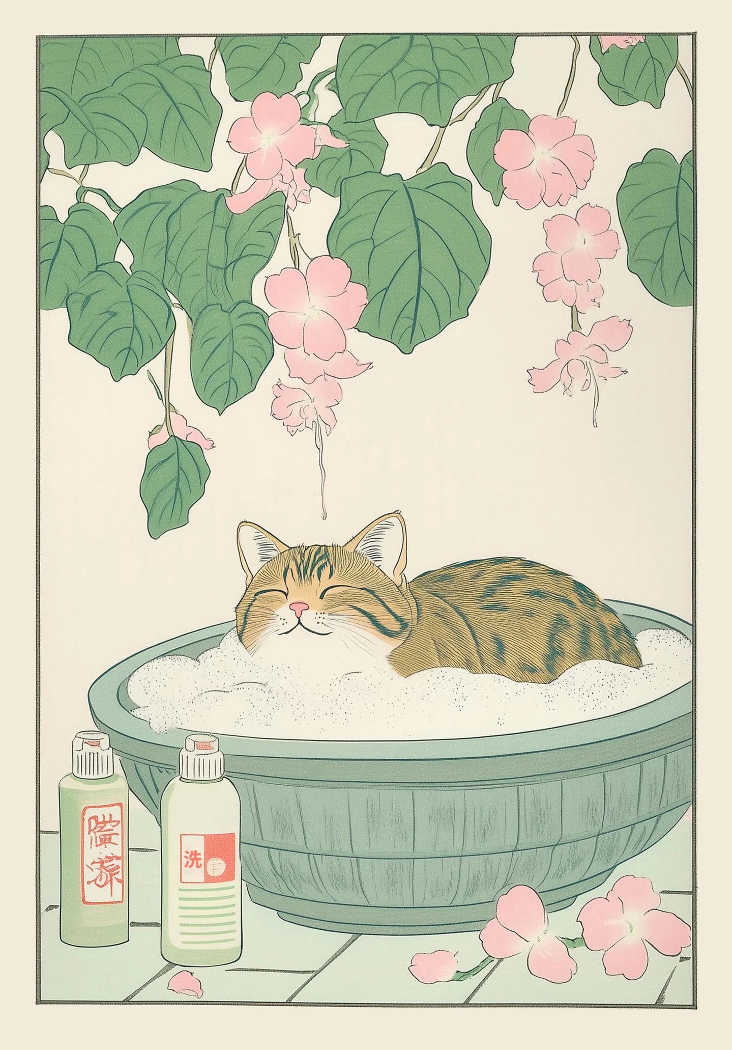 Poster Japonês inspirado em gatos