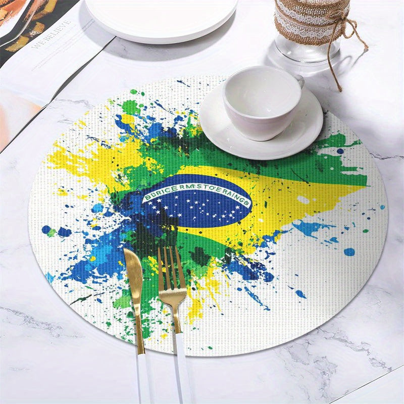 Placemats with the Brazilian flag, 4 pieces