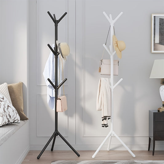 Freestanding coat rack in rustic design