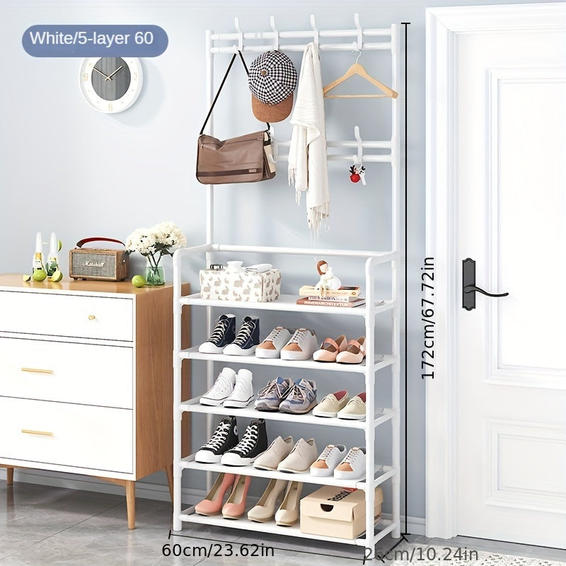 Coat rack with shoe rack for entrance