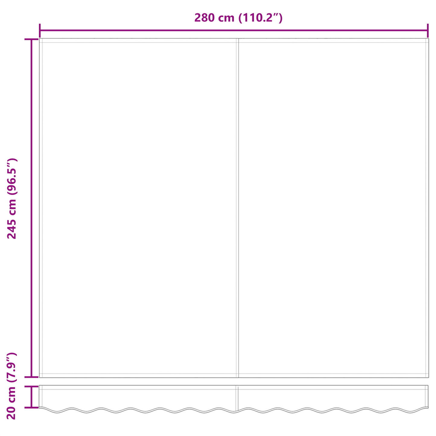 Toldo Retrátil Bege 300 x 250 cm Tecido e Alumínio