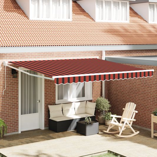 Toldo Retrátil amarelo e laranja 400 × 350 cm Poliéster