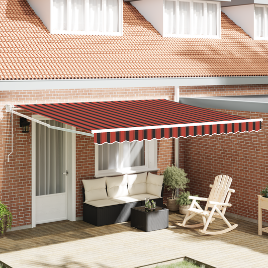 Toldo Retrátil com Manual amarelo e laranja 400 ×350 cm tecido